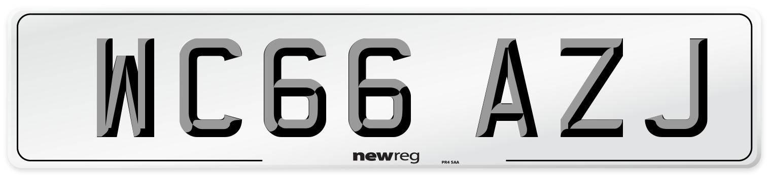 WC66 AZJ Number Plate from New Reg